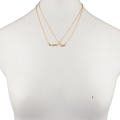 Lux Accessories Brass Daughter Mom Pendant Necklace - Image 2