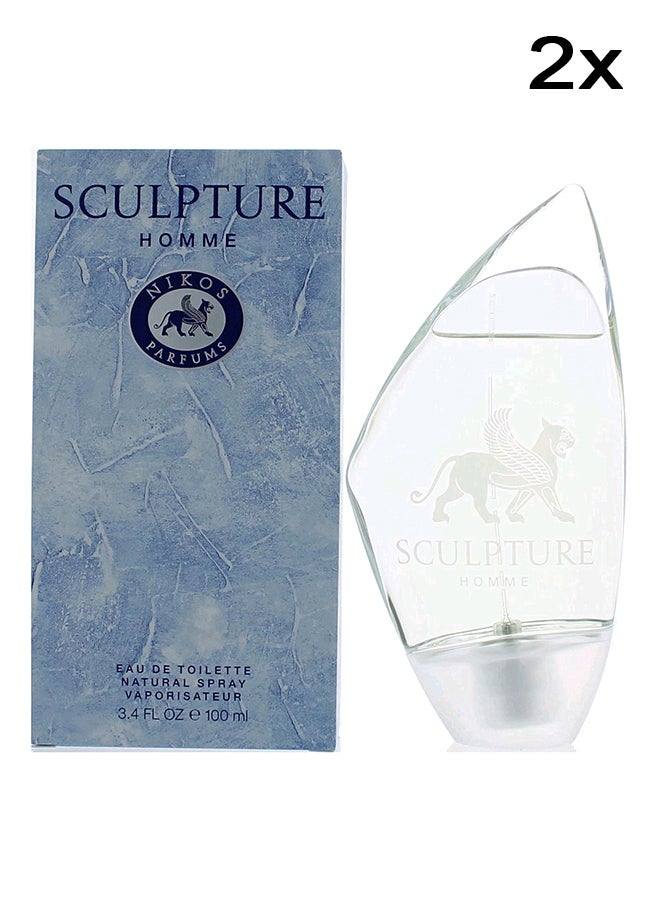 Nikos Set Of 2 Sculpture Homme EDT 100ml 100ml