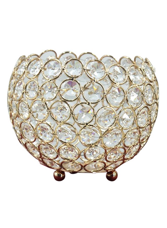 Cool Baby Crystal Candle Holder Gold 12cm