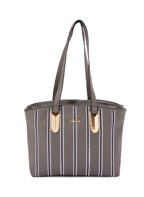 Front Patterned Shoulder Bag Grey