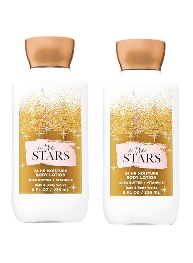 باث آند بودي وركس حزمة من عبوتي لوشن الجسم إن ذا ستارز الفائق النعومة من باث أند بودي وركس بوزن 8 أوقية