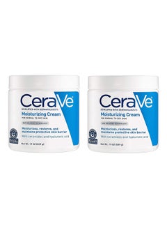 Cerave Moisturizing Cream | 19 Ounce | Daily Face And Body Moisturizer For Dry Skin 2 Pack 1078grams