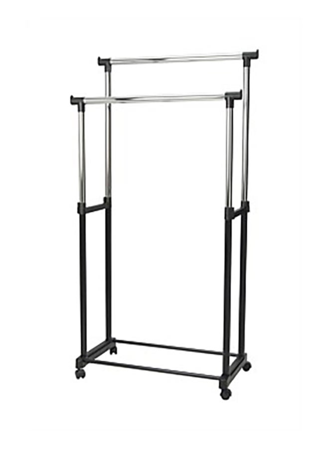 Metal Coat Rack Black/Silver 95x42x160cm