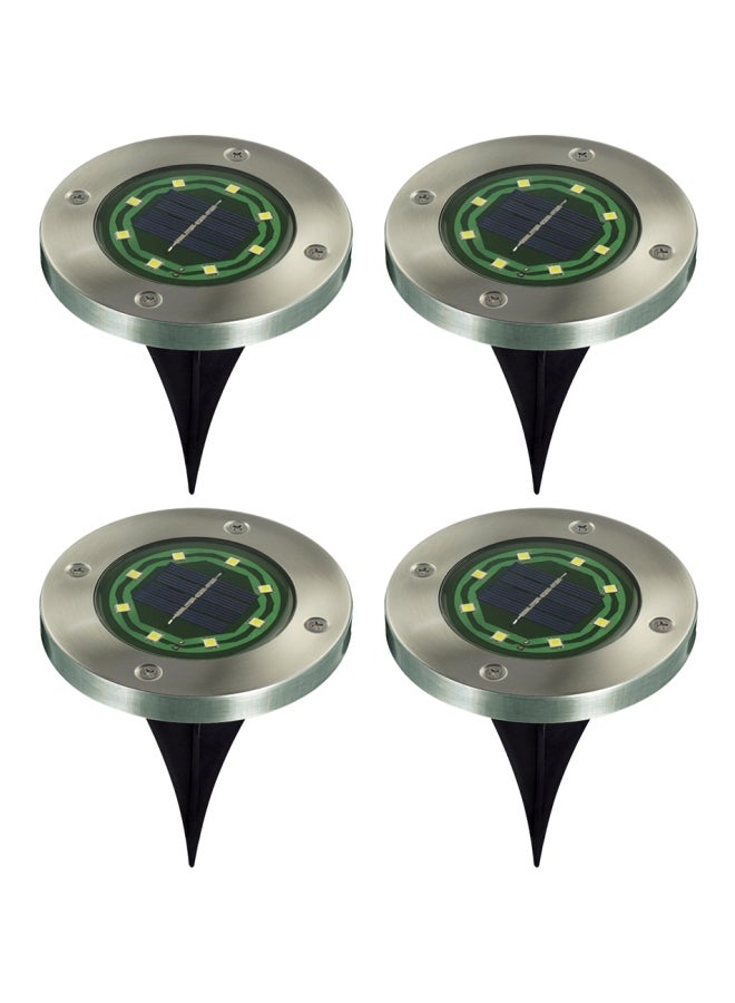 ماركة غير محددة ضوء LED للشرفة مقاوم للماء يعمل بالطاقة الشمسية من 4 قطع أبيض دافئ 11.5x11.5x10.5سم  - Image 1