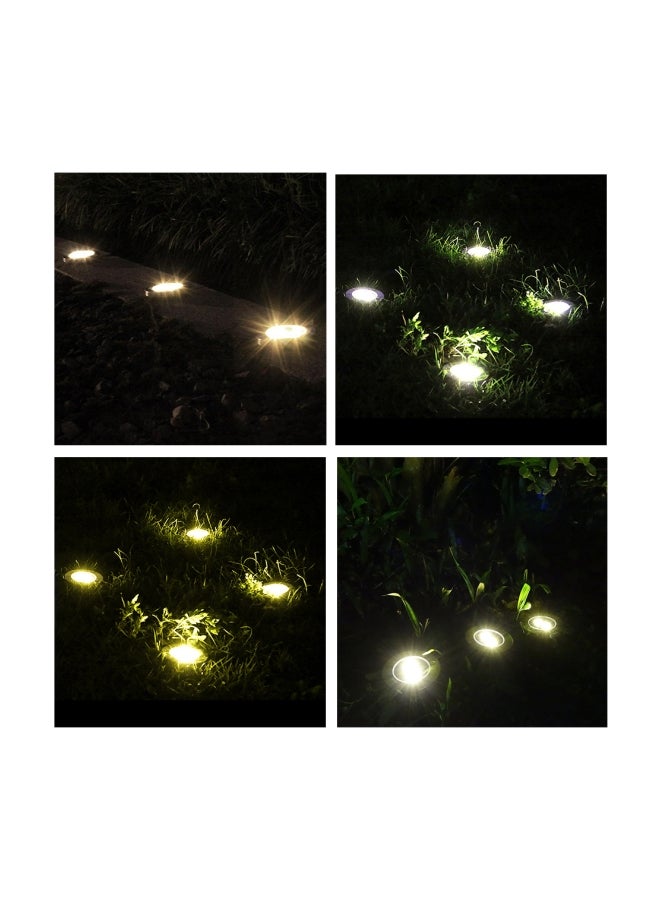 ضوء LED للشرفة مقاوم للماء يعمل بالطاقة الشمسية من 4 قطع أبيض دافئ 11.5x11.5x10.5سم