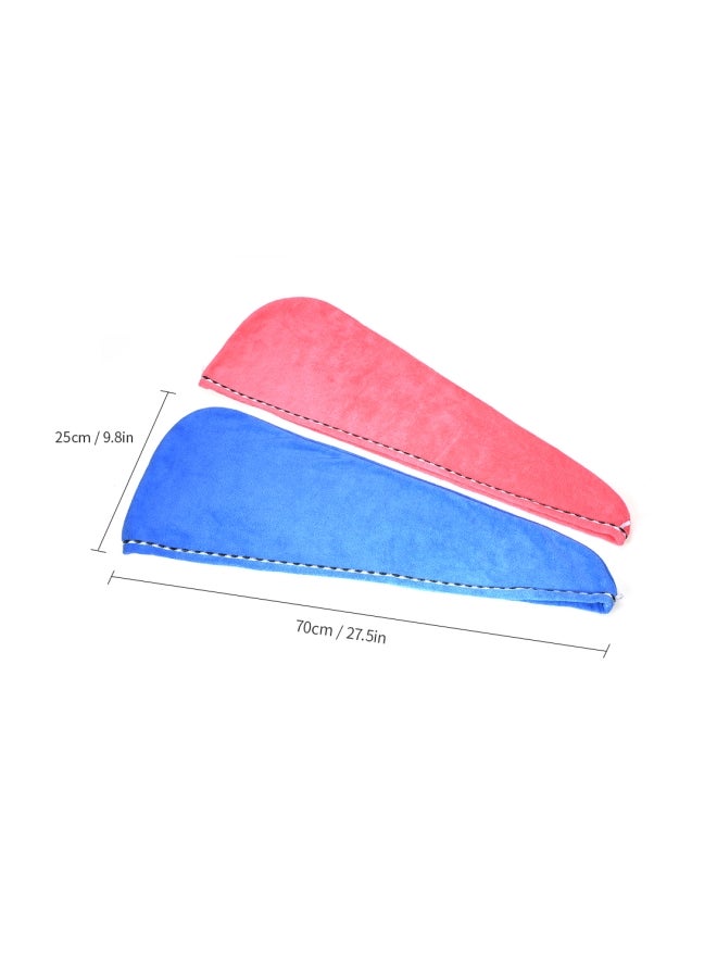 Htovila 2-Piece Shower Wrap Set Blue/Pink 70x25cm - Image 2