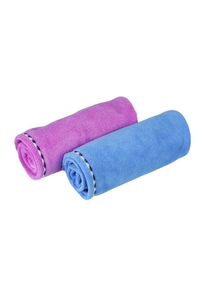 Htovila 2-Piece Shower Wrap Set Blue/Pink 70x25cm - Image 1