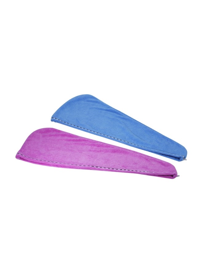 Htovila 2-Piece Shower Wrap Set Blue/Pink 70x25cm - Image 2