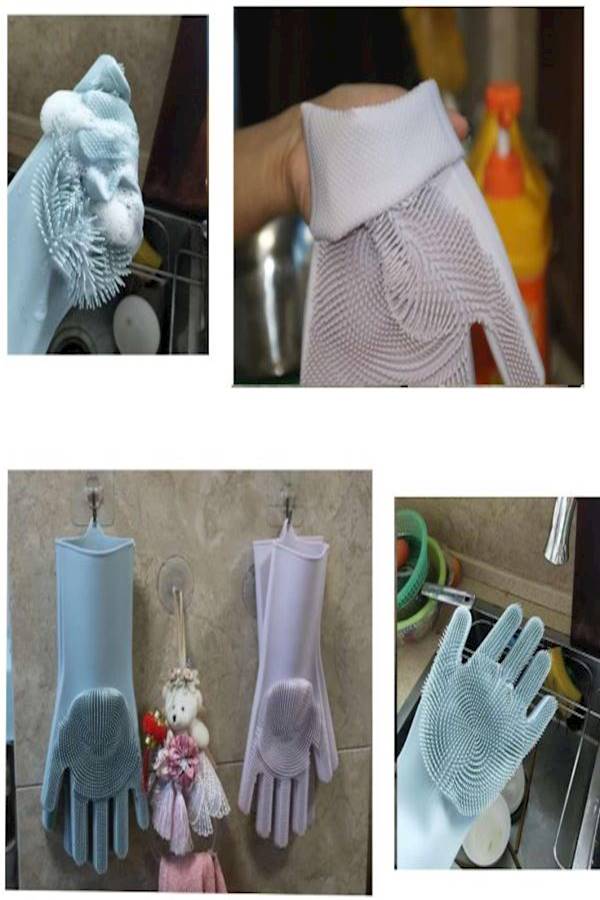 قفازات بارزة مصنوعه من السليكون رمادي 34.5x15.5سم - Image 4