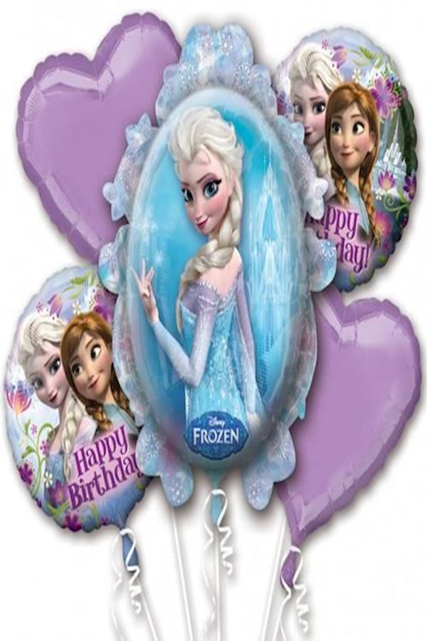باقة بالونات من رقائق القصدير لحفلات عيد الميلاد بتصميم مستوحى من فيلم "Frozen"
