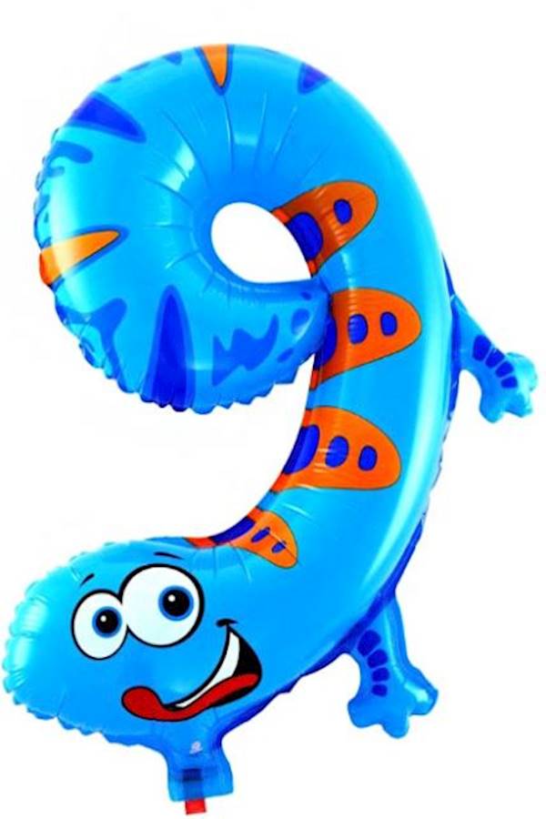 Balloons 1 Number Balloon Foil Digital Balloons Animal Design Foil Balloons Party Supply Number 9  - Image 1