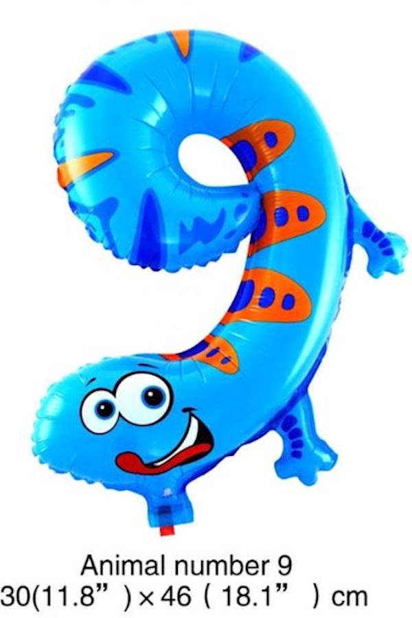 Balloons 1 Number Balloon Foil Digital Balloons Animal Design Foil Balloons Party Supply Number 9  - Image 2