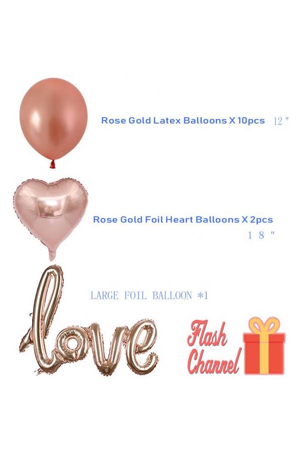 13-Piece Rose Latex Balloon Set - Image 3
