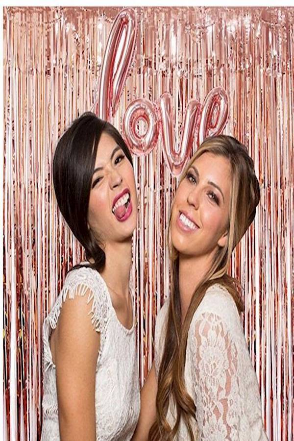2-Piece Foil Fringe Curtains Photo Backdrop  - Image 2