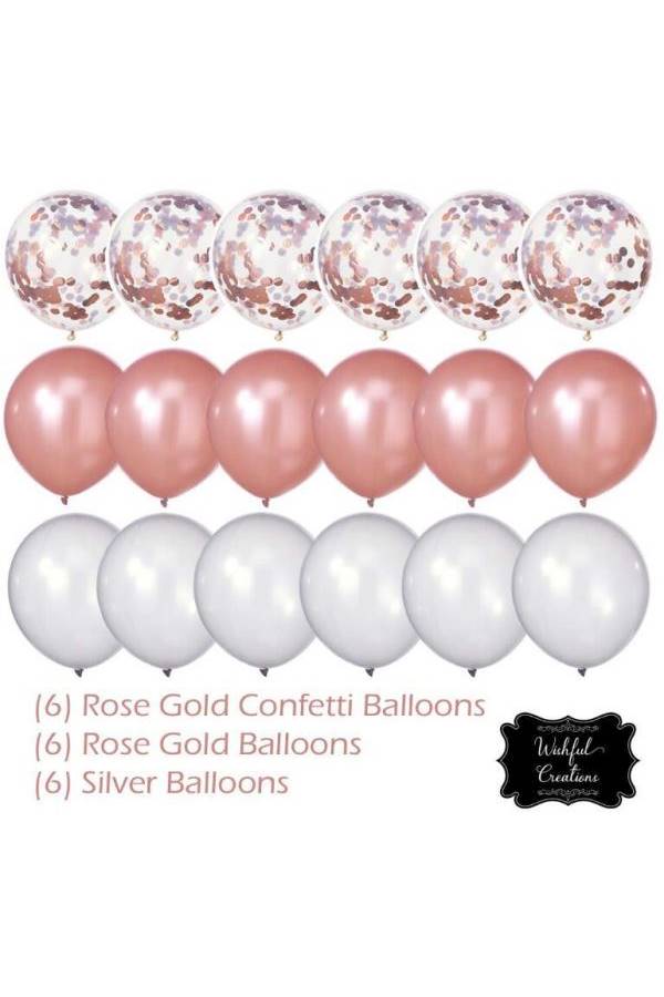 مجموعة بالونات بحجم  18 بوصة متعددة الاستعمالات، مجموعة زينة للحفلات تتضمن بالونات وردية وبالونات بقصاصات ورقية وردية وبالونات فضية وبالونات وردية للطاولة مع قصاصات ورقية وردية للطاولة وستارة وردية مزينة 18بوصة - Image 2