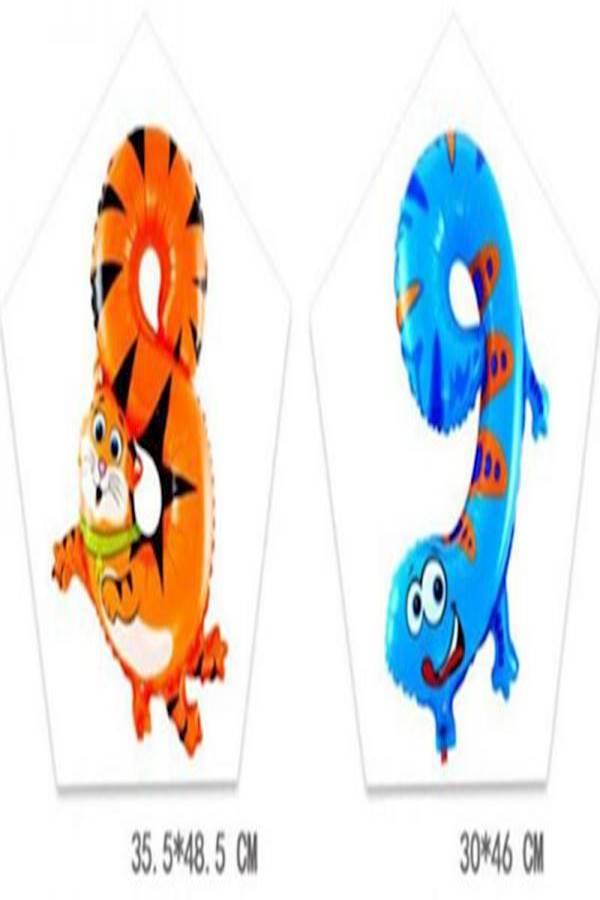 10-Piece Animal Number Balloons Set - Image 3