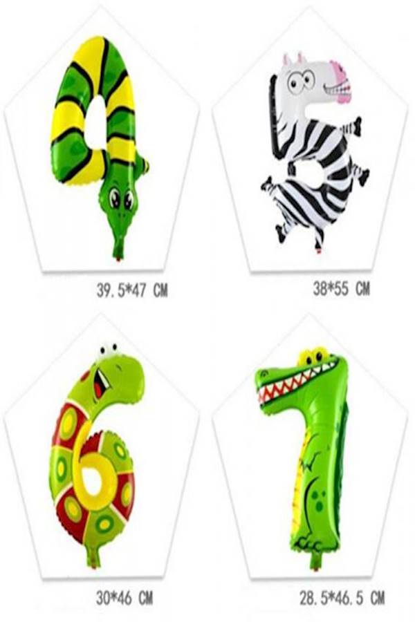 10-Piece Animal Number Balloons Set - Image 4