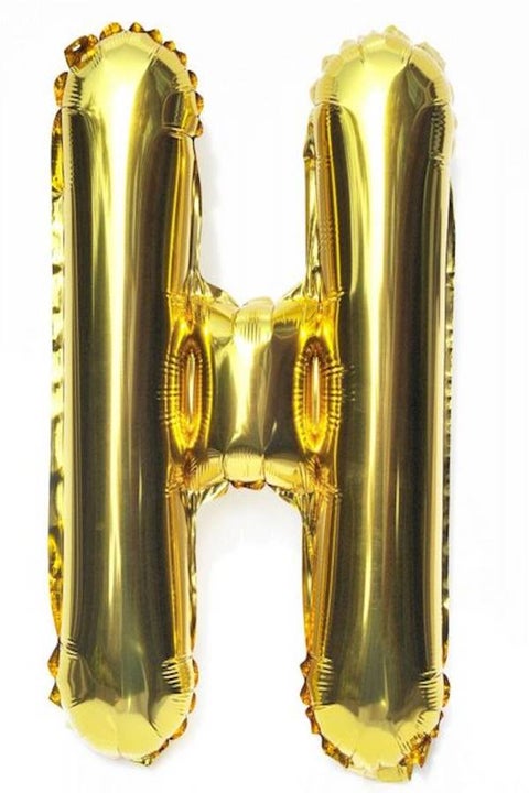 16Inch(40Cm) Shining Gold Chic Style Alphabet Letter Balloons Aluminum Hanging Foil Film Balloon Mylar Balloons Air Balloon Cannot Float Letter H 16inch40)cm