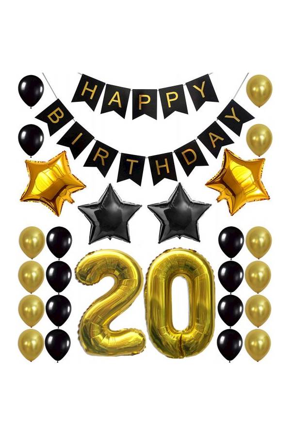 39-Piece  20Th Birthday Banner Decorative Party Balloon - Image 1