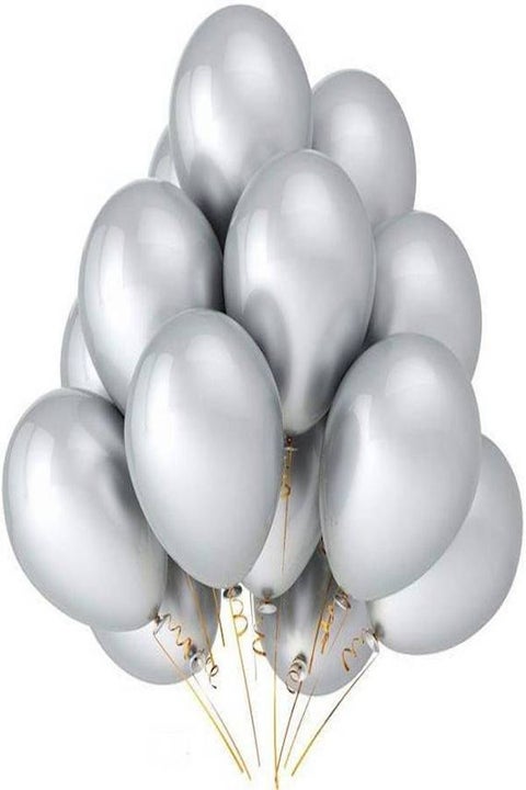 50 Piece Silver Balloons