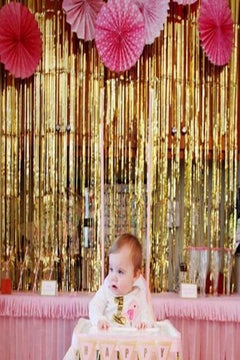 Generic Party Gold Foil Metallic Curtain  - Image 2
