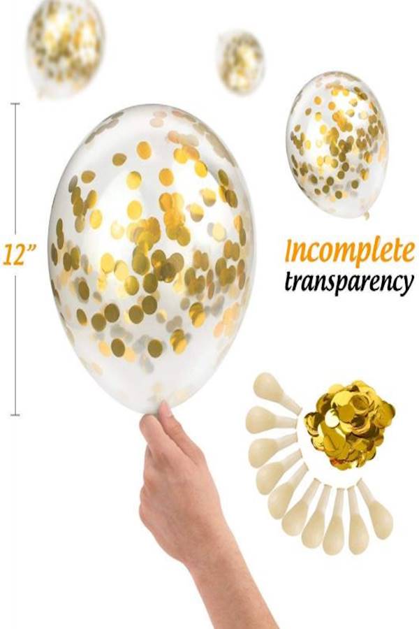 12-Piece Confetti Balloon Set 12inch - Image 3