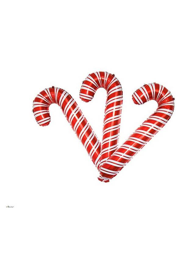 3-Piece Candy Cane Aluminium Foil Party Balloons - Image 1