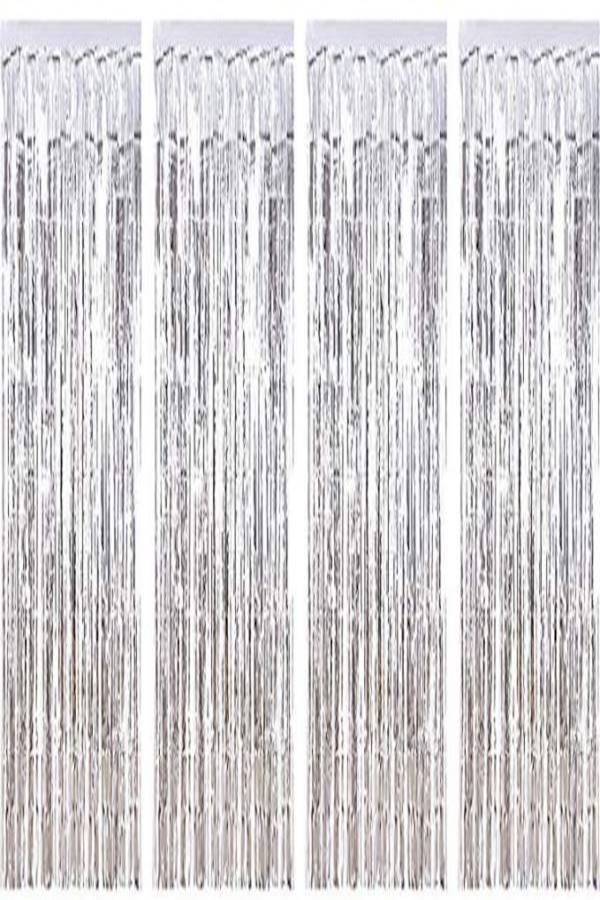 4-Piece Foil Fringe Curtain Set - Image 1
