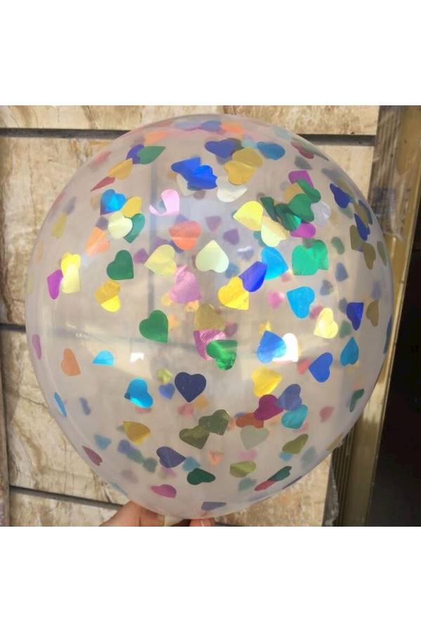 Pack Of 20 Colorful Heart Confetti Balloons 12Inch For Valentines Day 12inch - Image 3