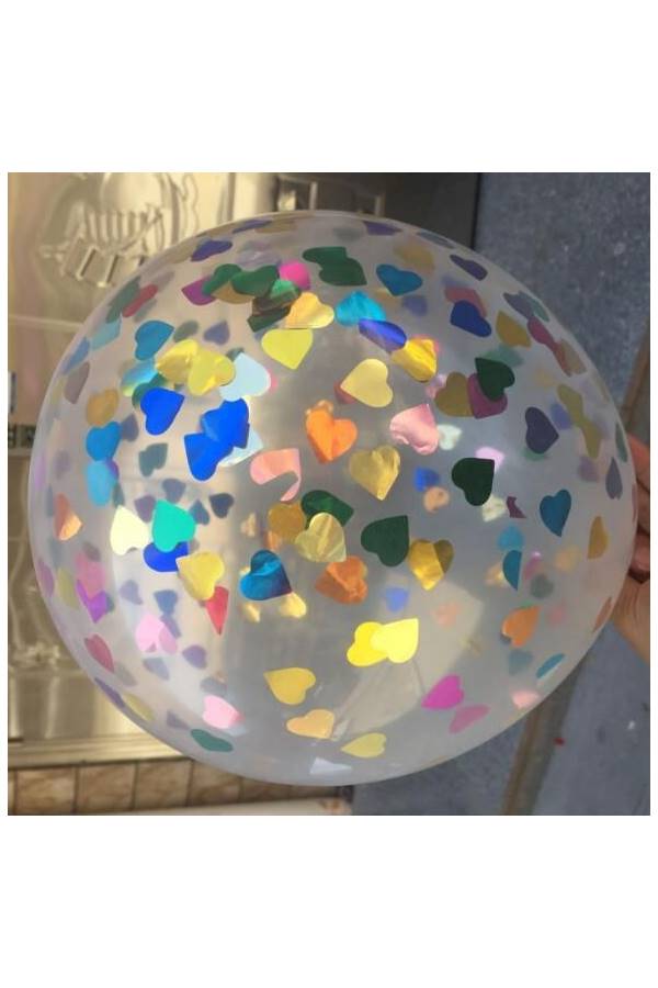 Pack Of 20 Colorful Heart Confetti Balloons 12Inch For Valentines Day 12inch - Image 2