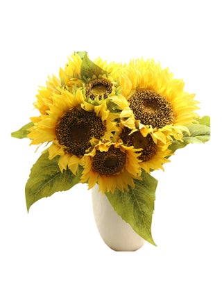 Decorative Artificial Sunflower Bouquet Yellow/Green 20centimeter - v1555951784/N23896945A_1