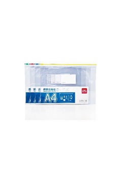 A5 Zipper File With Name Pocket Blue/Clear