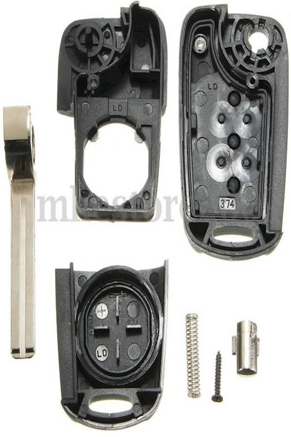 3 Button Flip Remote Control Key Tag Chain Black - Image 2