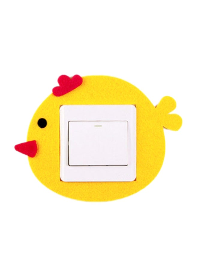 شاربدو ملصق ديكور لسويتش الكهرباء بتصميم على شكل دجاجة أسود/أحمر/أصفر 16.5 x 16.5سم