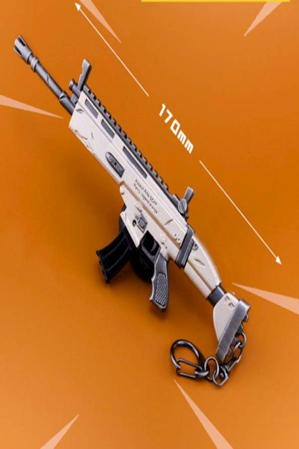 Fortnite Scar Rifle Toy Key Chain Silver - Image 2