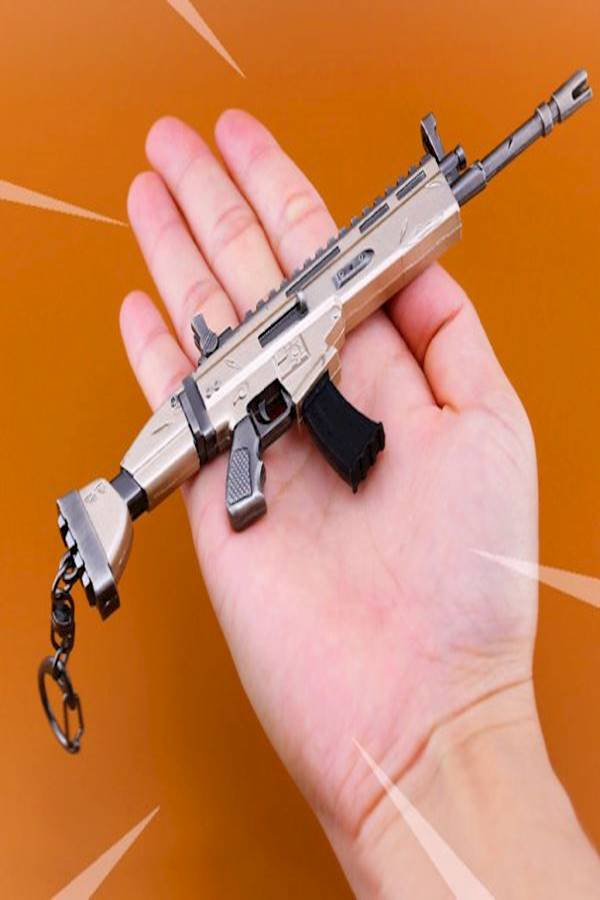 Fortnite Scar Rifle Toy Key Chain Silver - Image 4