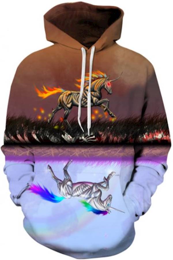 Autumn And Winter Series Digital Printed Couple Hooded Jacket Set Brown/Black/Blue