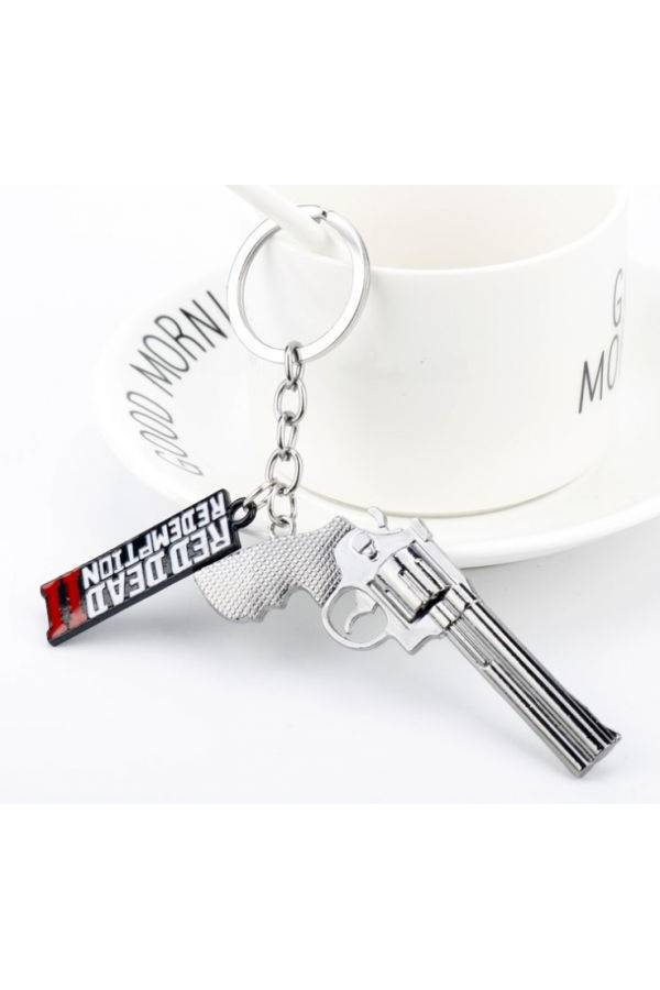 Generic Red Dead Redemption 2 Gun Keychain Ring Silver/Red/Black  - Image 3