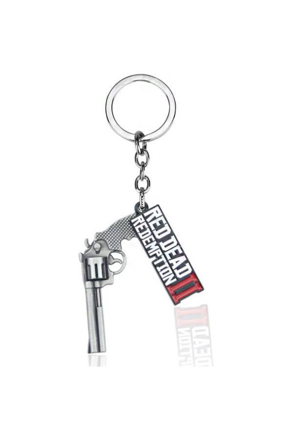 Generic Red Dead Redemption 2 Gun Keychain Ring Silver/Red/Black  - Image 4