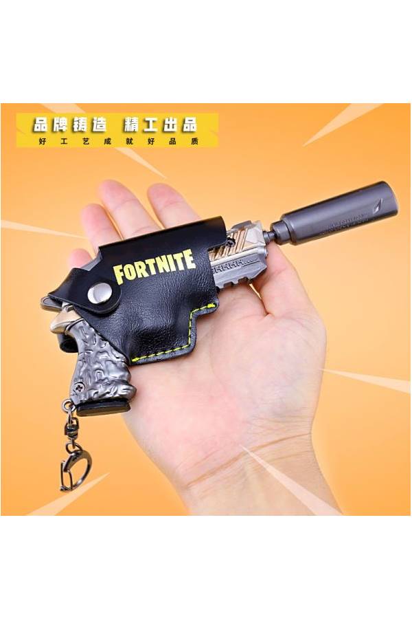 Exquisite Fortnite Mini Silencer Pistol Toy Keychain Black/Beige - Image 4