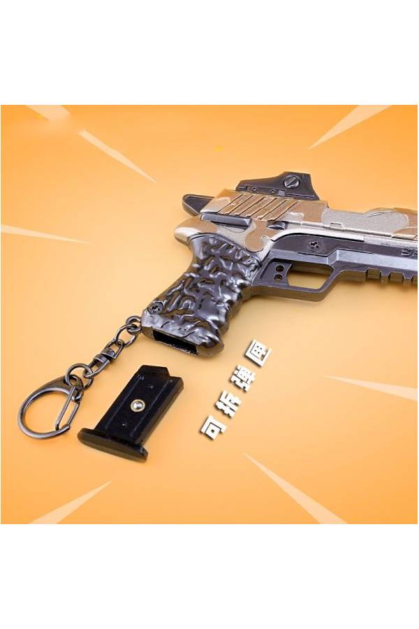 Exquisite Fortnite Mini Silencer Pistol Toy Keychain Black/Beige - Image 3