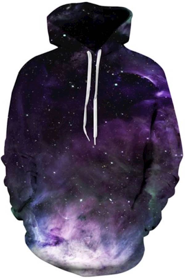 3D Digital Print Hooded Sweatshirt Blue/White/Purple - Image 1