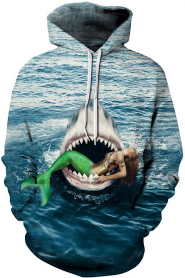 Autumn And Winter  Series Digital Printing  Couple Sweatshirt Blue/White/Green - Image 1