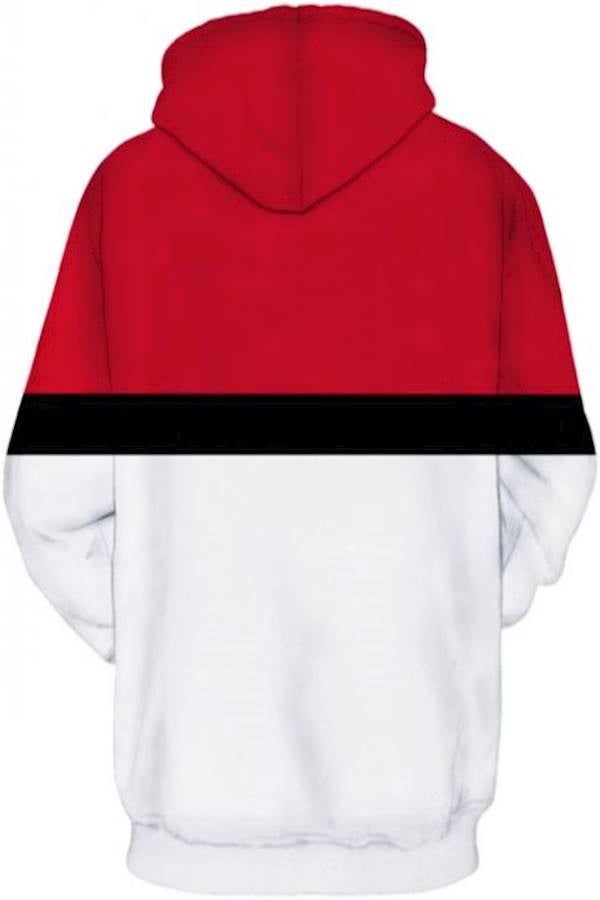 3D   Digital Print Hooded Couple Sweatshirt Red/White/Black - Image 3