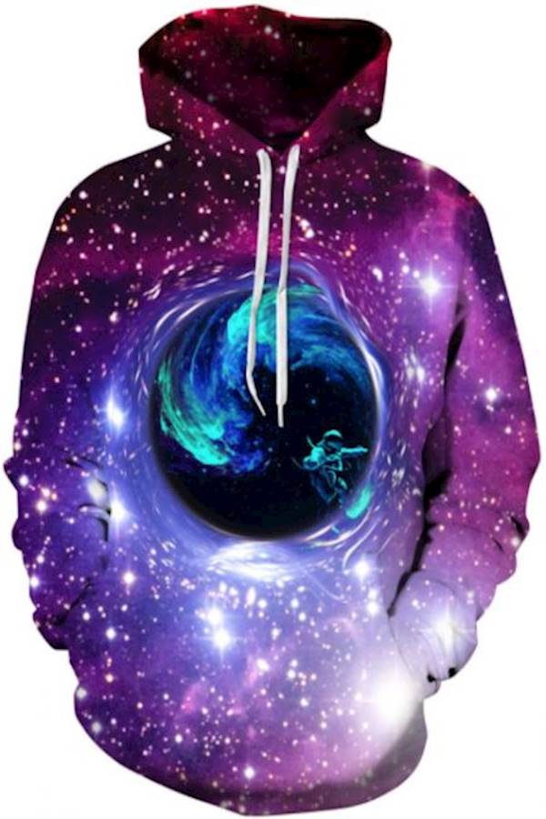 3D  Digital Print Hooded Couple Sweatshirt Purple/Blue/White  - Image 1