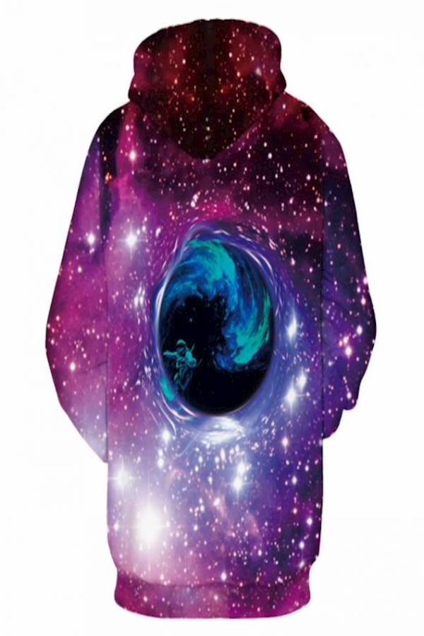 3D  Digital Print Hooded Couple Sweatshirt Purple/Blue/White  - Image 3