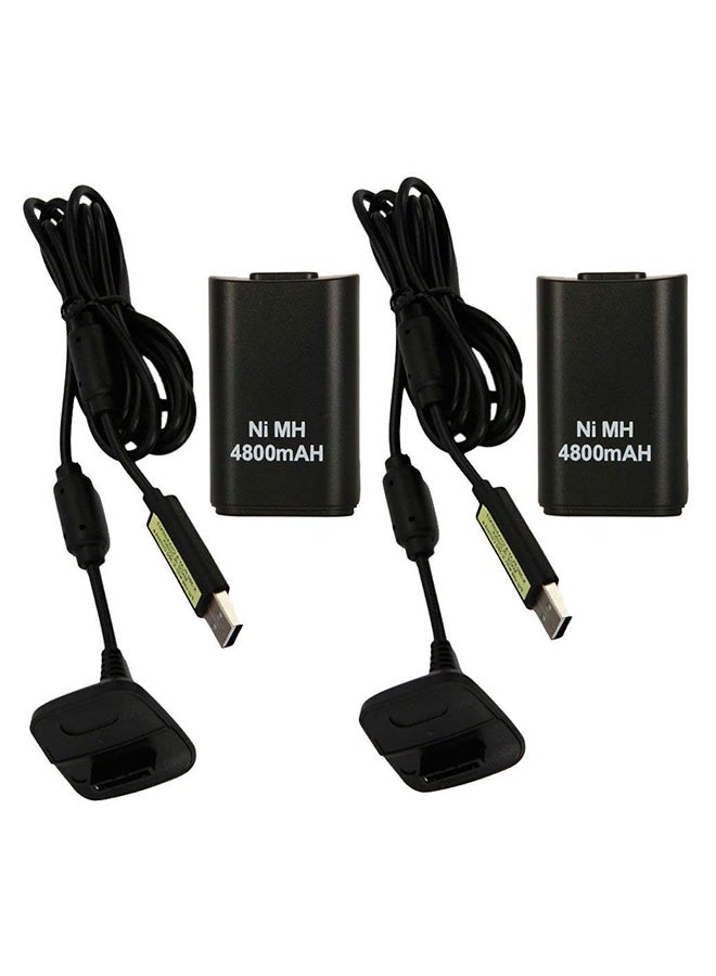 Generic - 2-Piece USB Charging Cable With Battery For Xbox 360 Controller - Image 1