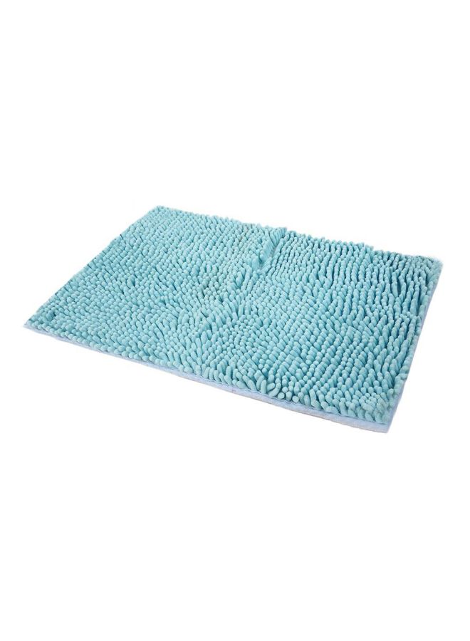 Chenille Bathroom Floor Mat Blue