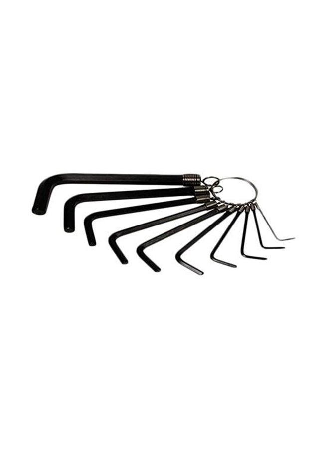 Stanley 10-Piece L Shape Short Arm Hex Key Set Black and Silver 1.58, 6.35, 3.96, 9.52, 3.17, 2.38, 1.98, 4.76, 5.55,7.93 Black and Silver 1.58, 6.35, 3.96, 9.52, 3.17, 2.38, 1.98, 4.76, 5.55,7.93 