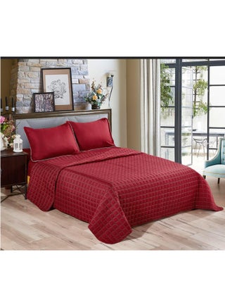 4-Piece King Size Compressed Comforter  Set Microfiber Red - v1555958582/N23807050A_1